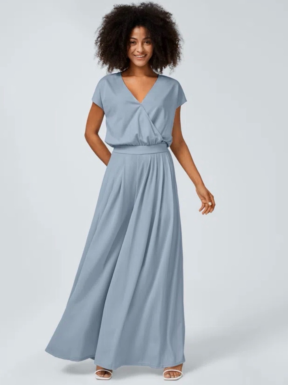 Halara Light Blue Flowy Waffle Jumpsuit